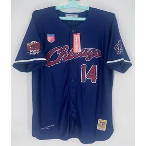 Chicago America Giants Button Down Baseball Jersey (Blue) 3XL